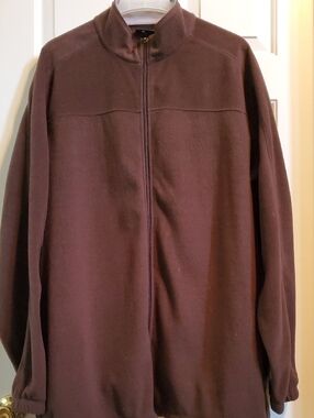 croft & barrow Men's 2XLT Full-Zip Brown Fleece Jacket